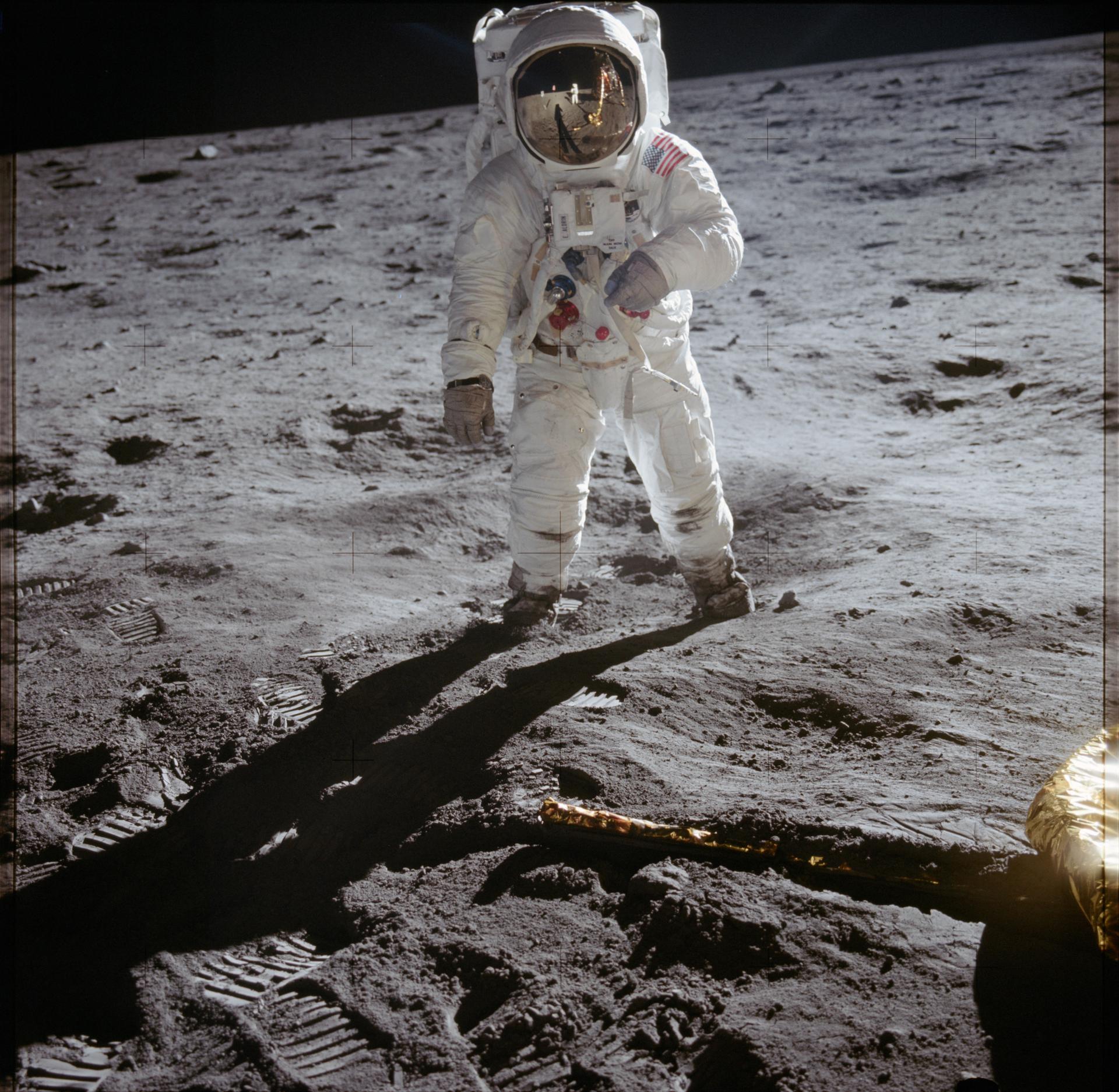 Apollo 11 astronaut on the lunar surface, 1969